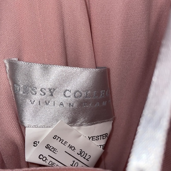 Dessy collective crepe off shoulder bridesmaid dress 10 jj - Picture 5 of 7